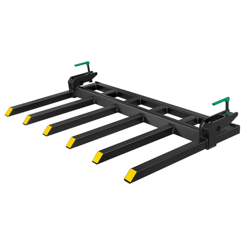 Heavy Duty Clamp On Debris Forks For 60 Inch Buckets That Fit Loader And Skid Steer To Tackle Fallen Debris With 4000 Lb Capacity And Tough Steel Build