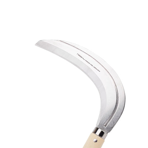 Mikadukigama Grass And Weeding Sickle With 7 Inch Stainless Curved Blade And Fourteen And A Quarter Inch Wood Handle close-up