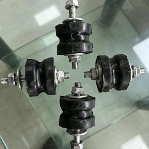 Four Piece Generator Rubber Mounts For Vibration Reduction And Noise Dampening Non Slip Foot Pads assembled view