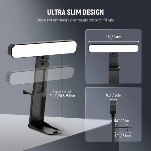 Bi Color Dual Monitor Light Bar With Stands For Home Office And Zoom Calls USB Powered LED Desk Lamp Model L10, ultra slim design