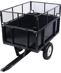 Black Beefed Up 2 In 1 Dumping System ATV Trailer Steel Dump Cart Heavy Duty Tow Behind Cart For Tractors ATV UTV Lawn Mowers