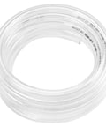 10 Ft Clear Vinyl Tubing With Three Quarter Inch ID, Flexible PVC Hose coiled on white background, lightweight and transparent