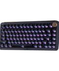 75 Percent Mechanical Keyboard With Top Shelf Frosted Acrylic Casing And Creamy Gasket Mount Smooth Wireless Gaming Board With Massive Battery Life RGB shine through caps showing vibrant colors.