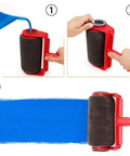 Cut The Grind And Skip The Tape With This Seamless Paint Roller And Flocked Wall Edger For Fast Mess Free Coating Save Bucks And Nail Pro Look On Any Surface Real Quick Deal, showing paint application process.