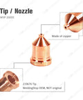 Copper nozzle from Plasma Cutting Consumables Kit For Spectrum 875 Torch Ice 60T TM 25-Piece Set shown close-up.