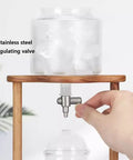 Portable Cold Brew Drip Tower Iced Coffee Maker with stainless steel valve, ideal for smooth chilled sipping.