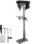 13 Inch Heavy Duty Floor Drill Press With 7 Point 5 Amp Motor And Rock Solid Cast Iron Base, variable speed table for wood and metal