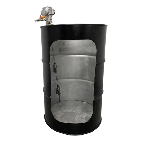 55 Gallon Pneumatic Agitator Bung Mount Tank Drum Mixer With One Eighth HP Air Motor 6 Inch Propeller inside black drum