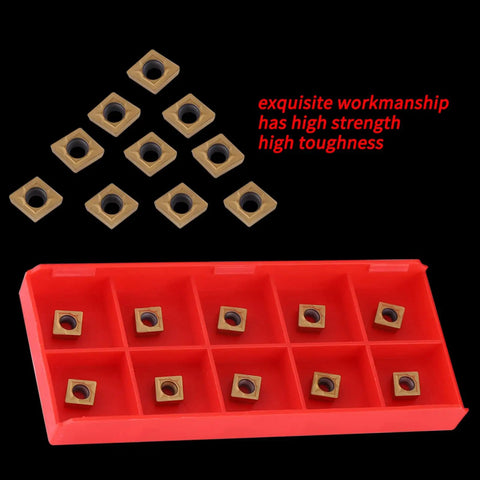 Carbide Lathe Inserts Set For Semi Finishing Steel CNC CCMT060204 HM YBC251 Tools in storage case with red background