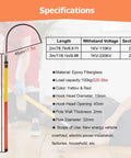 Workhorse Telescoping High Voltage Rescue Hook Kit For Substations, epoxy fiberglass pole, 18 inch U hook, specifications shown