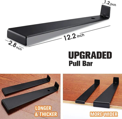 Pro Grade Fiberglass Mallet With Non Slip Rubber Grip For LVP Vinyl Flooring Installation Kit, 40 mm Double Face Rubber Head Delivers Softer Strikes And Vibration Dampening, Durable Handle Won't Bend Or Head Come Off. 12.2 inch pull bar