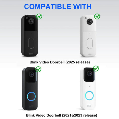 Image showing Blink Video Doorbell models 2025 and 2023 releases, compatible with No Drill Doorbell Mount For Video Doorbell 2023 2025.