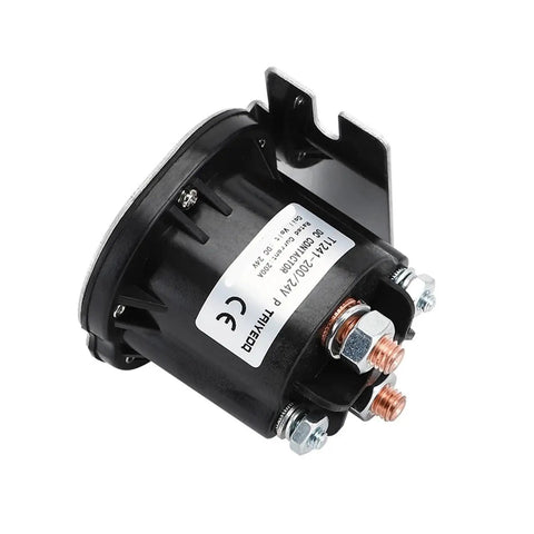 Pro Grade 12V 24V 48V 200A DC Contactor Relay For Electric Stacker Forklift Tail Plate And Oil Pump Start Switch side view.