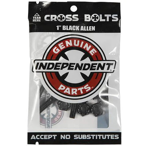 Black 1 Inch Allen Skateboard Bolt For Trucks Replacement Hardware Pro Grade Durable Allen Bolt package with logo