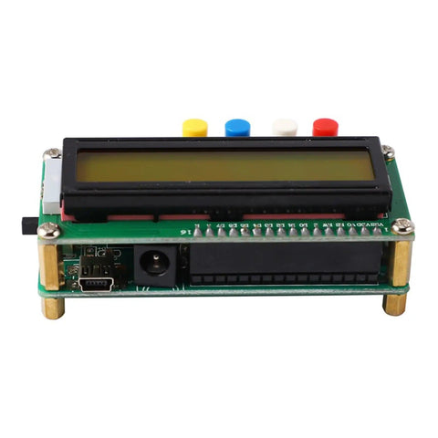 High Precision Digital Inductance Capacitance Meter and Multimeter for Electronics Labs, showing front LCD screen with buttons