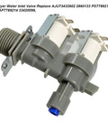 Steam Dryer Water Inlet Valve AJU73432602 2660133 Replacement for LG Dryers, gray plastic dual-solenoid valve with hose inlet