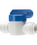 Polypropylene Ball Valve With Push In Fittings for potable water one quarter inch tube OD to one quarter inch tube OD food grade EPDM O rings