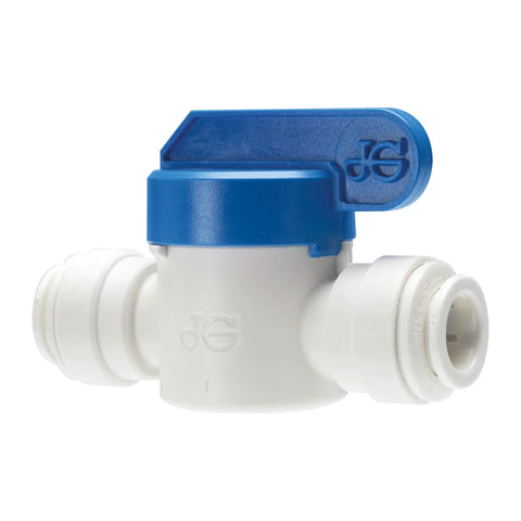 Polypropylene Ball Valve With Push In Fittings for potable water one quarter inch tube OD to one quarter inch tube OD food grade EPDM O rings