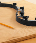 Close-up of steel flexible curve template for transferring curves in woodworking carpentry metalworking and home DIY projects 107 inch