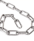 Heavy Duty 3/16 Inch 304 Stainless Steel Chain, 32.8 Feet Rustproof Utility Chain displayed in a coiled arrangement