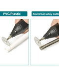 Eight Piece Rotary Drill Saw Blades Set With One Eighth Inch Shank cutting PVC and aluminum alloy