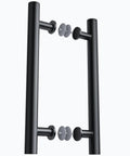 Matte Black Door Pull Handle Set For Glass And Wood Doors, 18 Inch, Double-Sided H-Type Grip With Smooth Round Tubes, Easy Push Or Pull, Perfect For Sliding Barn Doors, Shower Doors, Pantry Doors, Closets And Office Doors, 304 stainless steel