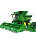 Big Farm S690 1 To 16 Scale Combine With Corn Head And Draper Head Realistic Lights And Sounds Durable Farm Toy For Indoor And Outdoor Play Unload Grain From Tank Through Rotating Auger Ages Three And Up