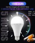 Emergency Rechargeable LED Light Bulb With Hook That Stays Lit When The Power Goes Out, 1500mAh, 3 brightness levels