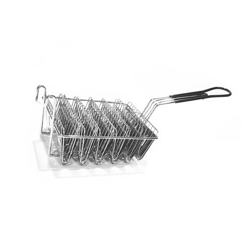 Stainless Steel Taco Fry Basket With Grip Handle Holds Up To 6 Shells For Crispy Tacos Deep Fryer Taco Holder Basket Durable Kitchen Tool