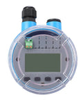 Front view of Ultrasonic Water Level Sensor With Digital LED Display And Plug And Play Setup For 0-5 m Range 4-20mA Analog Output Tank And Reservoir