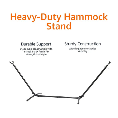 Heavy Duty Portable Hammock Stand For Two Adults Outdoor Ready Easy Assembly In Minutes Includes Sturdy Carrying Case 9 Foot Black Steel Frame