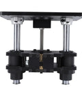 Heavy Duty Aluminum Router Lifting System Kit With Butter Smooth Crank Height Adjustment And Universal Insert Rings close-up of router lift table assembly.
