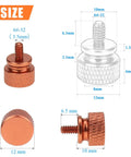 Dimensions and details of Orange Anodized Aluminum Thumb Screws 10 Pack 6 32 Thread Computer Case Fasteners for Case Panels