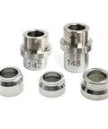Beefy Stainless Steel Thru Axle Adapter Kit For Wahoo KICKR Core And KICKR V4 And Newer Models 2025 Upgrade components displayed