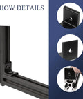 10 Piece 2 Hole Inside Corner Bracket Set For 4040 Aluminum Extrusion 10mm Slot 90 Degree L Shape Black showing bracket details
