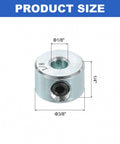 Product size of Two Pack Set Screw Shaft Collars With One Eighth Inch Bore Three Eighth Inch Outside Diameter One Quarter Inch Width Zinc Plated