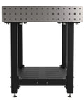 Heavy Duty Welding Fixture Table, 48X30 Inch with adjustable levelers and built-in storage shelf for metal fabrication.