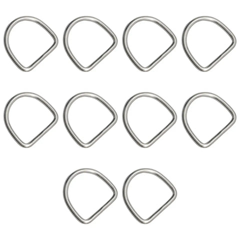 10 Pack Stainless Steel D Ring 1.5 Inch Beefy Heavy Duty Welded Rings For Tie Downs And Lashing Seamless Weld Construction No Weak Spots Load Bearing Hardware For Trailers Camping Gear Outdoor Projects, set of welded rings