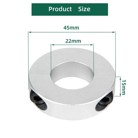 Pack Of 4 Split Shaft Collar Bore 22mm Aluminum Alloy Two Halves Clamping Collar For Shafts With 45mm Outer Diameter And 15mm Thick