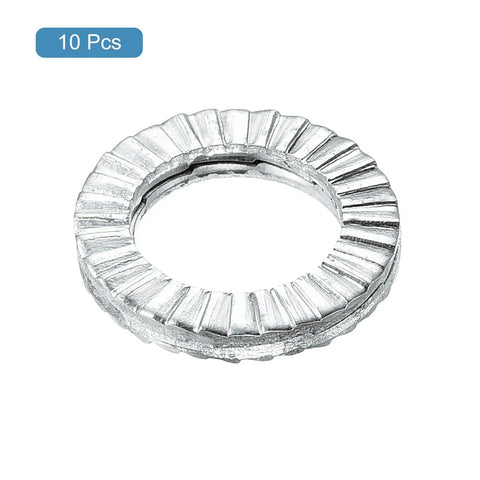 Premium Wedge Locking Washers For M8 Bolts 10 Pack 304 Stainless Steel Anti Vibration Safety Discs, one washer detail.