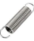 Stainless steel furniture tension spring, single 3-inch length with hooked ends (close-up view)