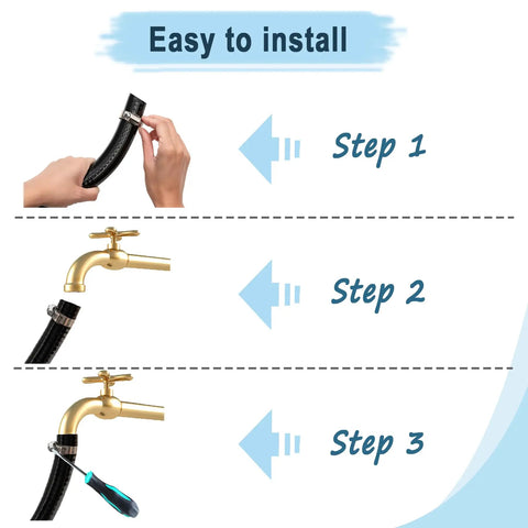 Installation steps for Heavy Duty Reinforced Steel Wire Water Hose 1-1/4 Inch By 10 Foot Black Flexible Vinyl Tubing