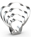 Hot Air Balloon Cookie Cutter Set Four Piece Kit In Stainless Steel With 5 Inch 4 Inch 3 Inch And 2 Inch Shapes