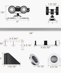 Heavy Duty 48 Inch Aluminum Bypass Sliding Closet Door Hardware Kit With Finger Pull For Two Door System Smooth And Quiet Operation Fits Doors From One And Three Eighths To One And Three Quarters Inches Thick Track Can Be Cut To Fit