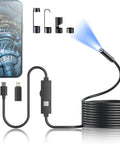 1920P HD Endoscope Camera With Light And 8 Adjustable LEDs, SemiRigid Snake Borescope For Tight Spaces, 16.4ft Cable, 7.9mm Probe, 2.0MP Clear Video For iOS And Android with phone adapter and LEDs
