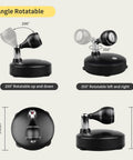 Wireless Spotlight Set With Remote Control Battery Powered LED Grow Lights 2 pack showing 200° up-down and 350° left-right rotation