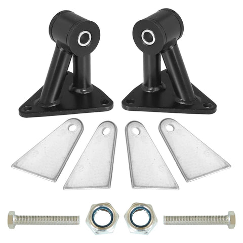 Universal Weld In Engine Motor Mount Kit For Small Block SBC And Big Block BBC V8 Engines Swap Compatible 350 396 454 And 4.3L V6 Pack Of 2 Durable Powder Coated Mounts Replacing 91018040 with bolts and frame plates