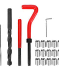 Pro Grade Thread Insert Repair Kit For Automotive Parts With High Precision Thread Sleeve And Durable Wear Resistant Aluminum Thread Repair For Damaged Threads In Motors Engines And Switchgear, drill and inserts