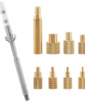 M2 To M8 Pro Grade Heat Set Insertion Tool Kit With Brass Knurled Nuts And Stainless Steel Tip Adapters For Precise Embedded Insert Installation On 3D Printed Parts Compatible With TS100 TS101 Pine64 936 Soldering Irons Built To Last