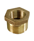 Brass NPT bushing with hex head; 1-1/2 inch male to 1 inch female threads